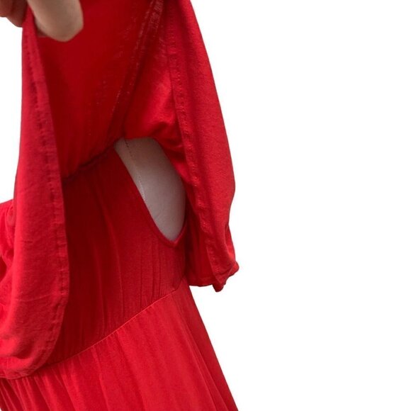 Buffalo Women’s M Medium Off The Shoulder Mini Dress Ruffles Red Lightweight - Picture 3 of 7